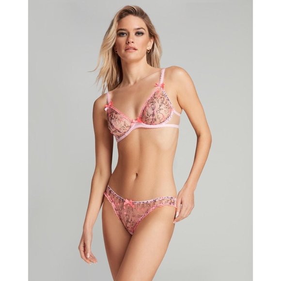 Agent Provocateur Bunnie Baby Pink Ouvert Brief AP4 Large NWT - Picture 2 of 7